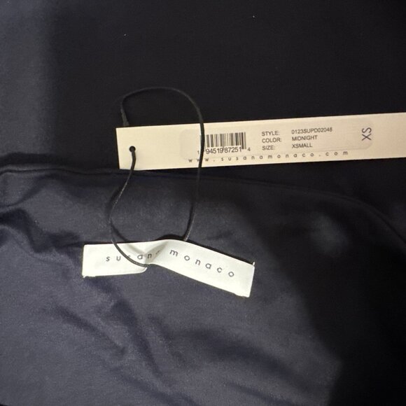 Susana Monaco Maxi Keyhole Dress XS Extra Small Navy Blue Bodycon NEW - Picture 9 of 10